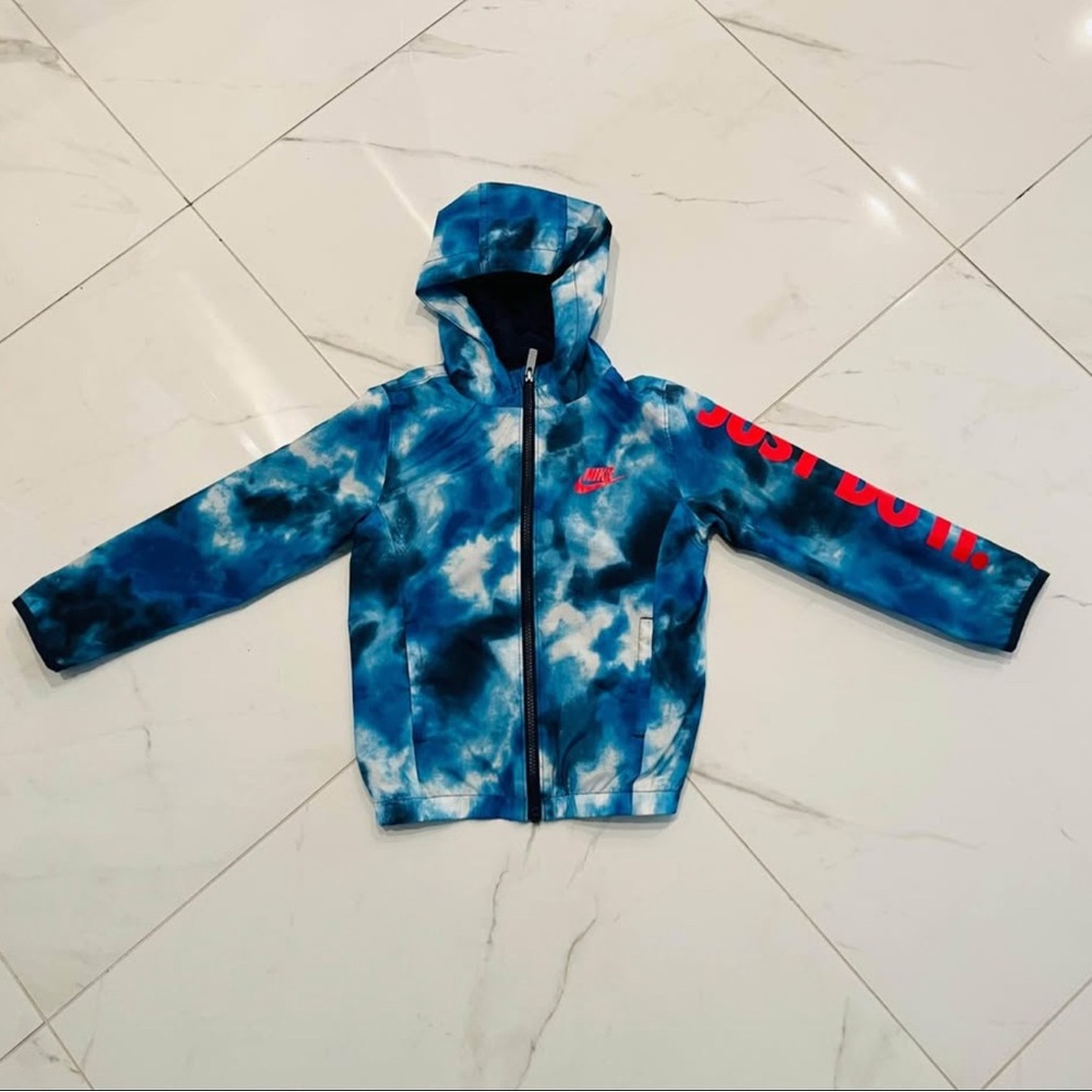 Nike Kids Blue Tie-Dye rainjacket